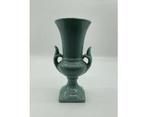 Pale Blue Twin Handled Pedestal Vase