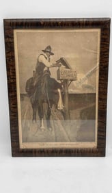 RARE Cream of Wheat "with Cowboy getting the mail" Poster from 1907
