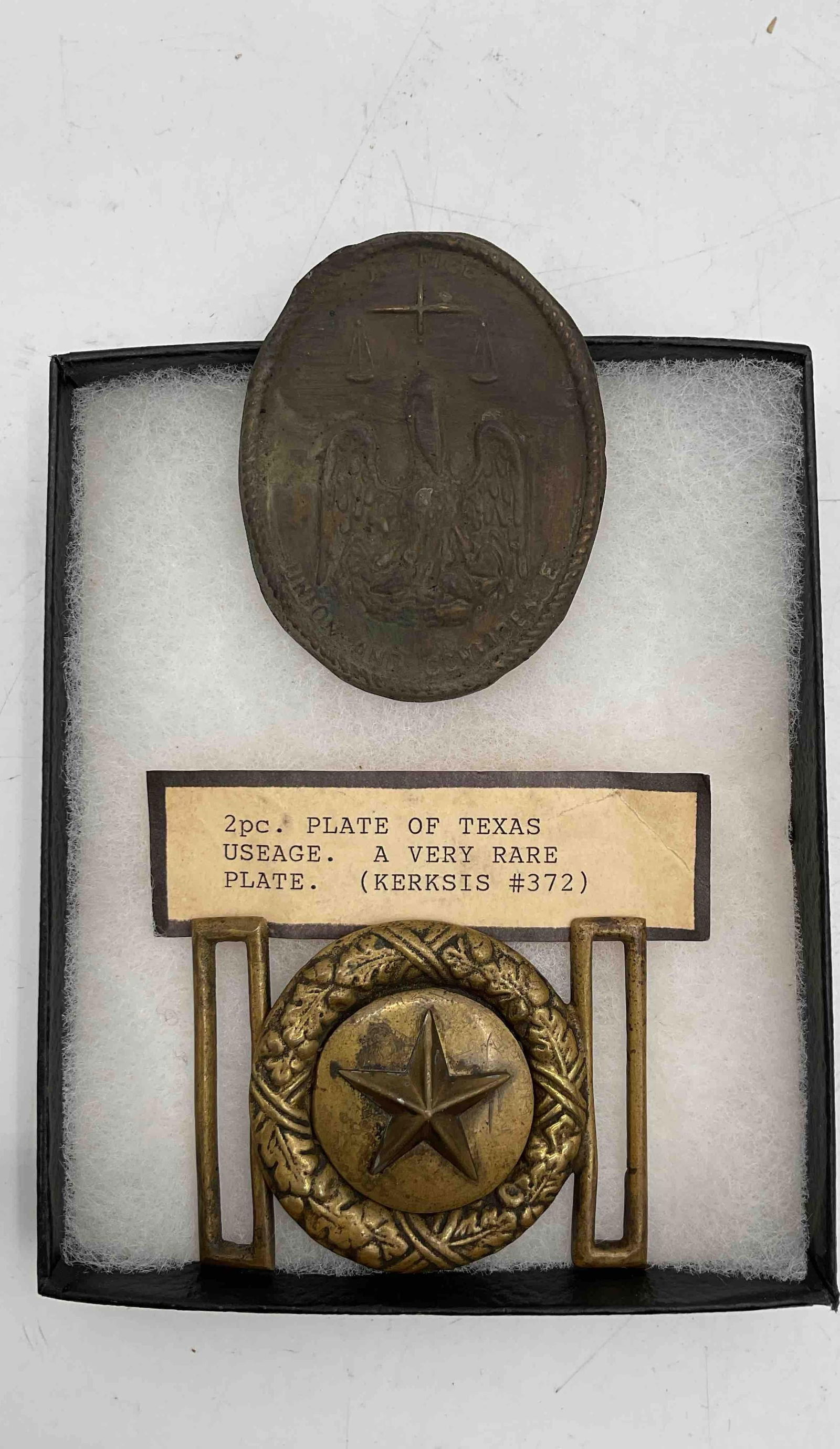 RARE Civil War CSA  Confederate Luisiana Pelican Box Plate  & Belt Buckle - Kerksis 372 (1 of 4)