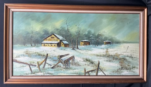 Winter Homestead Scene by Neiman