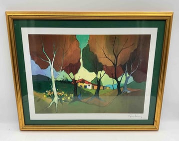 "Jamestown Cottage" by Itzchak Tarkay (Serbia, 1935-2012)  Seriolithograph