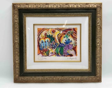"Romance at Sunset" by Zamy Steynovitz (Israel, 1951-2000) Seriolithograph