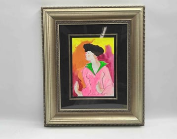 "Rationiel" Le Kniff (France,b.1949)  Watercolor w/ Appraisal