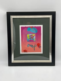 "Flower Jumper" by Peter Max (German/American, b.1937) Mixed Media