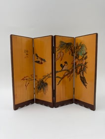 Small Asian Painted Screen with Birds