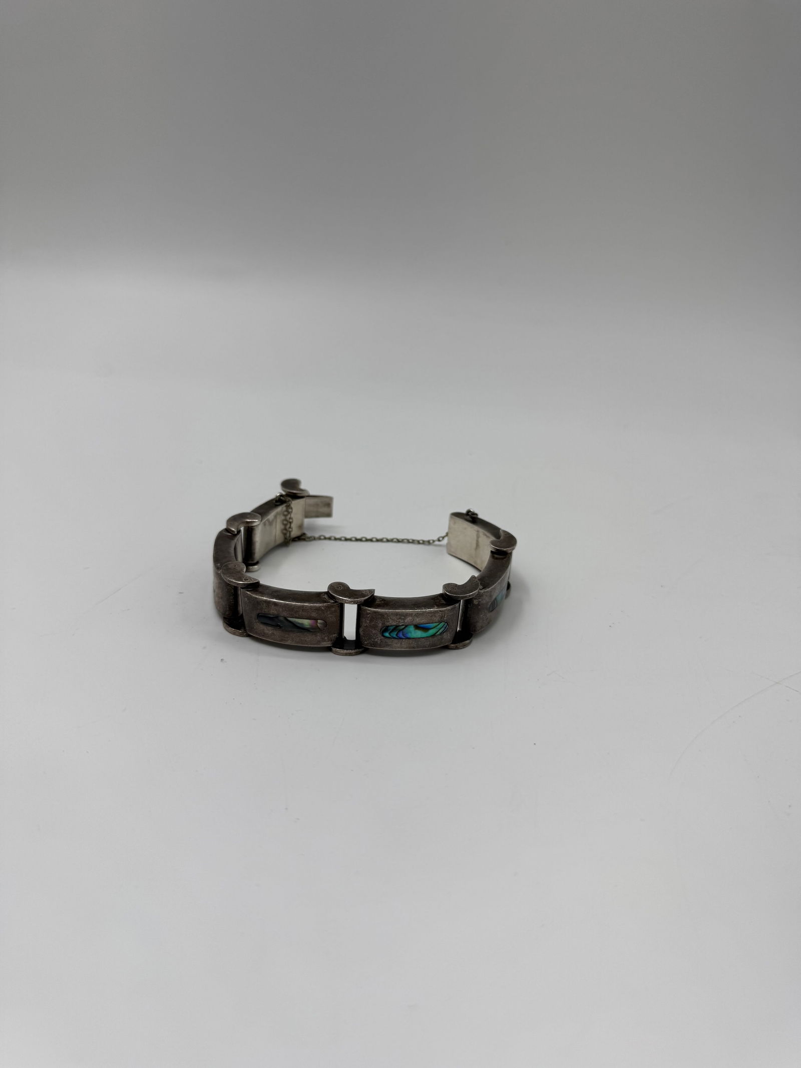 Sterling Silver & Abalone Inlay Bracelet (1 of 4)