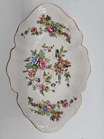 Crown Staffordshire Floral and Pagoda Serving Dish