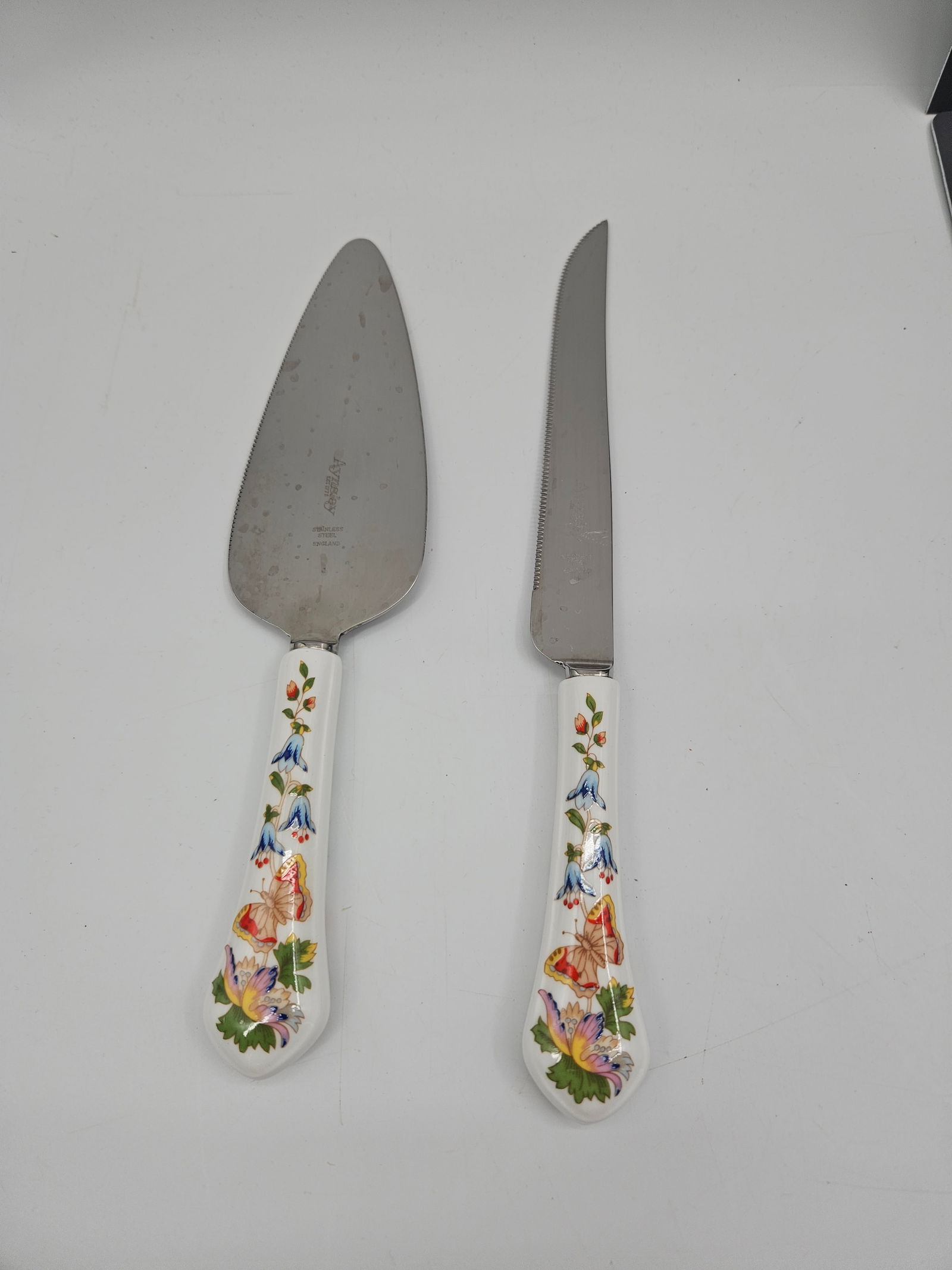 Aynsley Cake Knife and Server Set, Floral Handles (1 of 7)