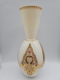 Decorated Glass Vase, 15.5 inches