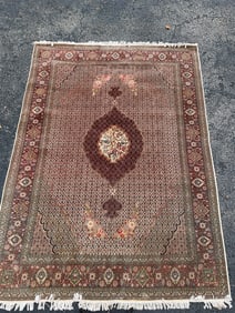 Handwoven Persian Rug with Medallion Center