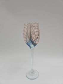 Hand-Blown Art Glass Wine Goblet