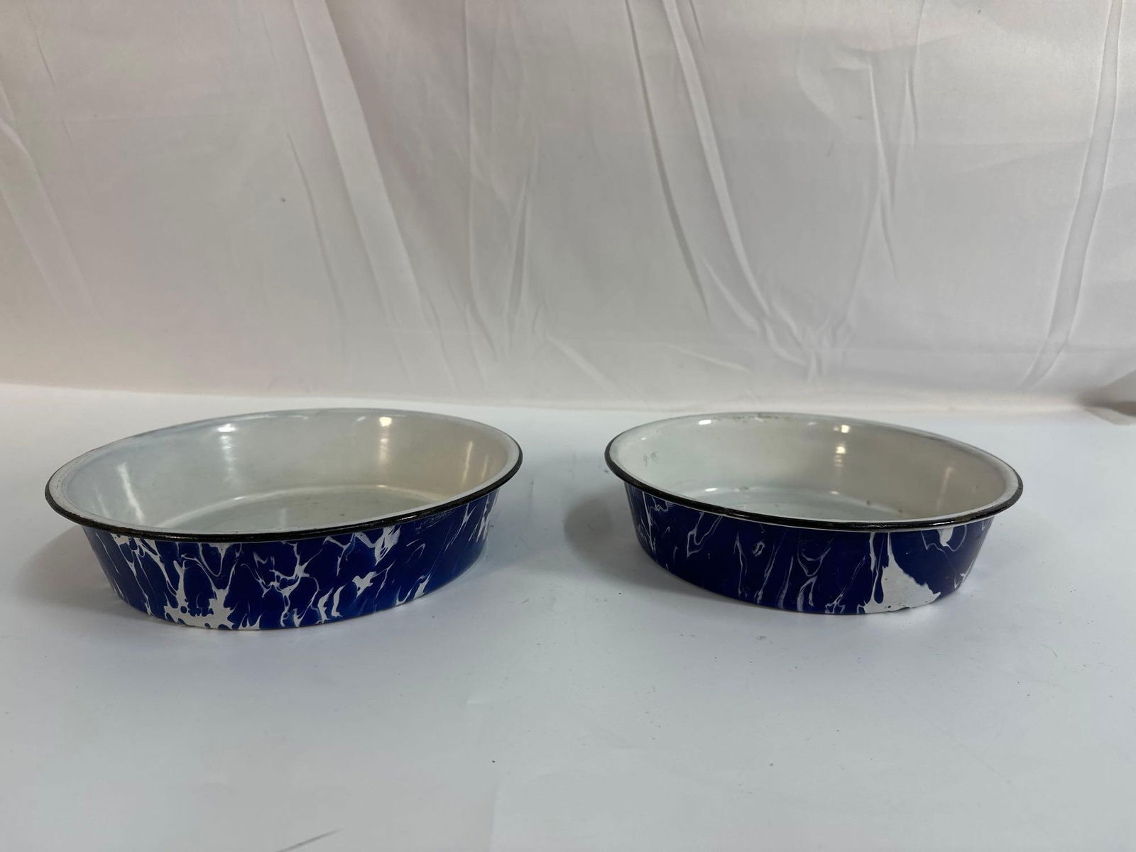 2 Antique Blue Swirl Milk Pans - Graniteware Box 2 - Photo 9 (1 of 3)