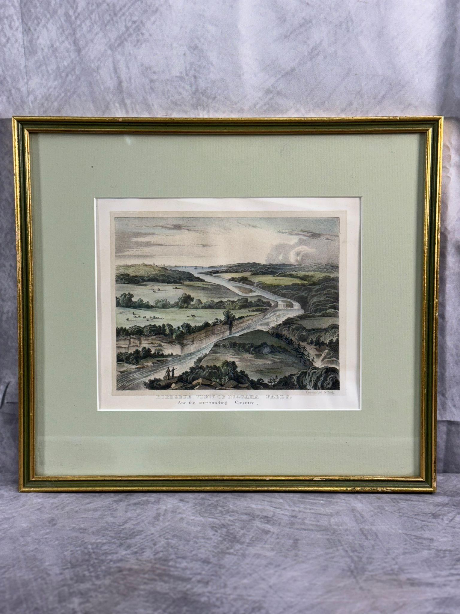 View of Niagra Falls, print: View of Niagra Falls, print on paper, dated 1843, H15in L16in approx