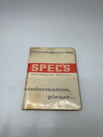 Porsche Specs 3rd English Edition Information Booklet