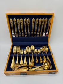 23/24k Gold Plated 72-Piece Cutlery Set, Solingen Germany