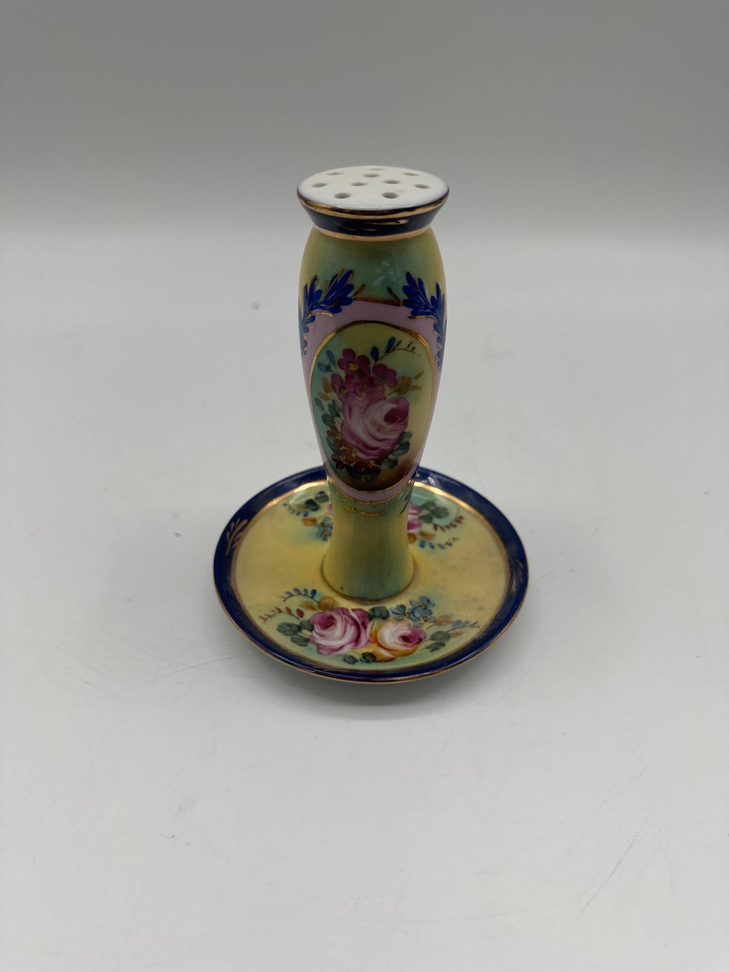 Limoges China Floral Hatpin Holder (1 of 7)