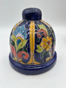 Talavera Style Ceramic Wall Sconce by Unknown Artist