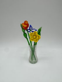 Glass Flower Bouquet in Vase
