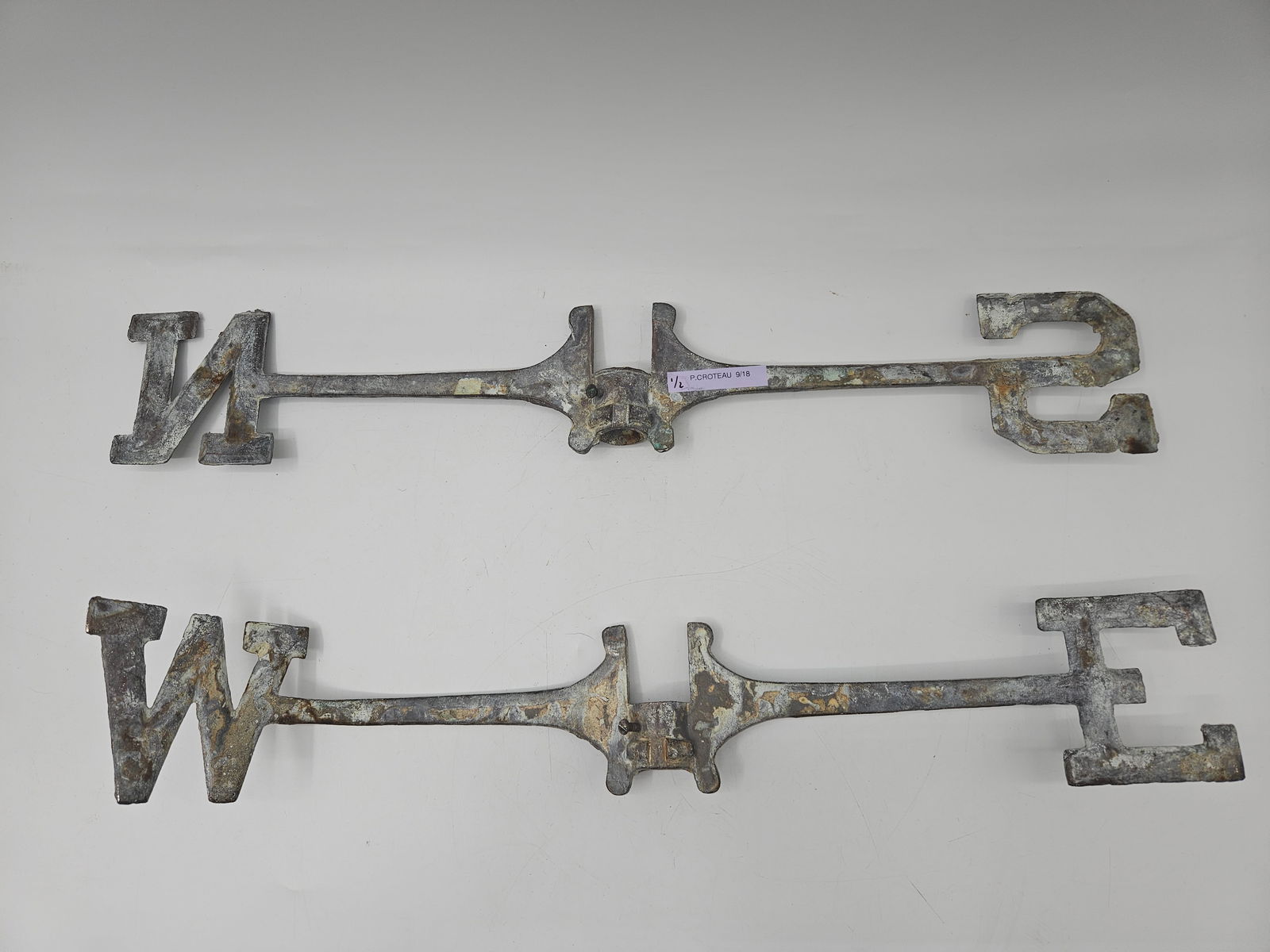 Antique Pair of Metal Weathervane Directionals (1 of 2)
