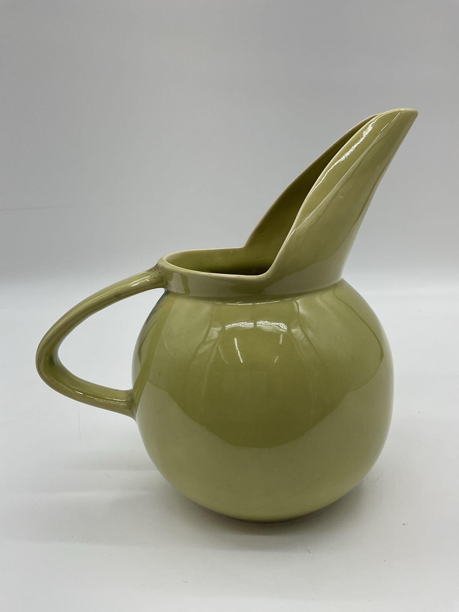 Mid-Century Modern Yellow Ceramic Pitcher (1 of 4)