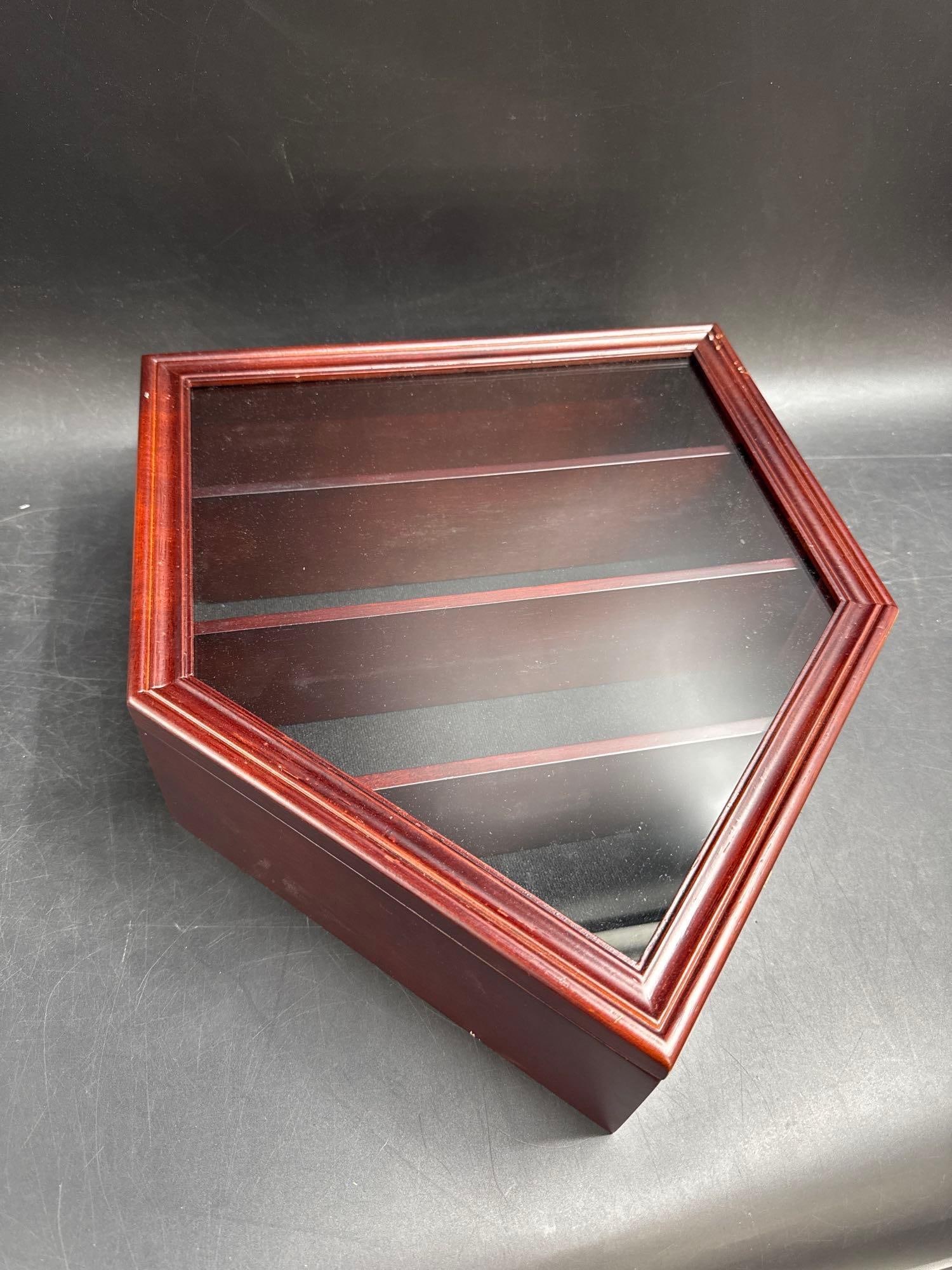 Wooden Home Plate Baseball Display Case (1 of 2)