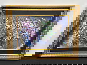 Marc Chagall "The Bird Chase" Lithograph w/ COA: Lithograph titled "The Bird Chase" by Marc Chagall, published by George Braziller in New York, 1977. Image depicts a woman and birds in a landscape. Framed and glazed. Dimensions: 20 x 26 inches.