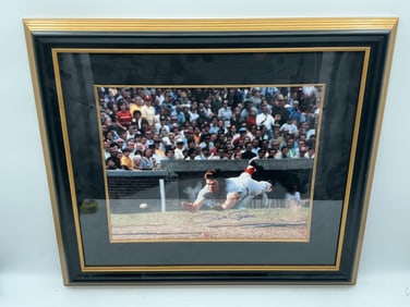 Framed & Signed Pete Rose Photograph with Appraisal and C.O.A.