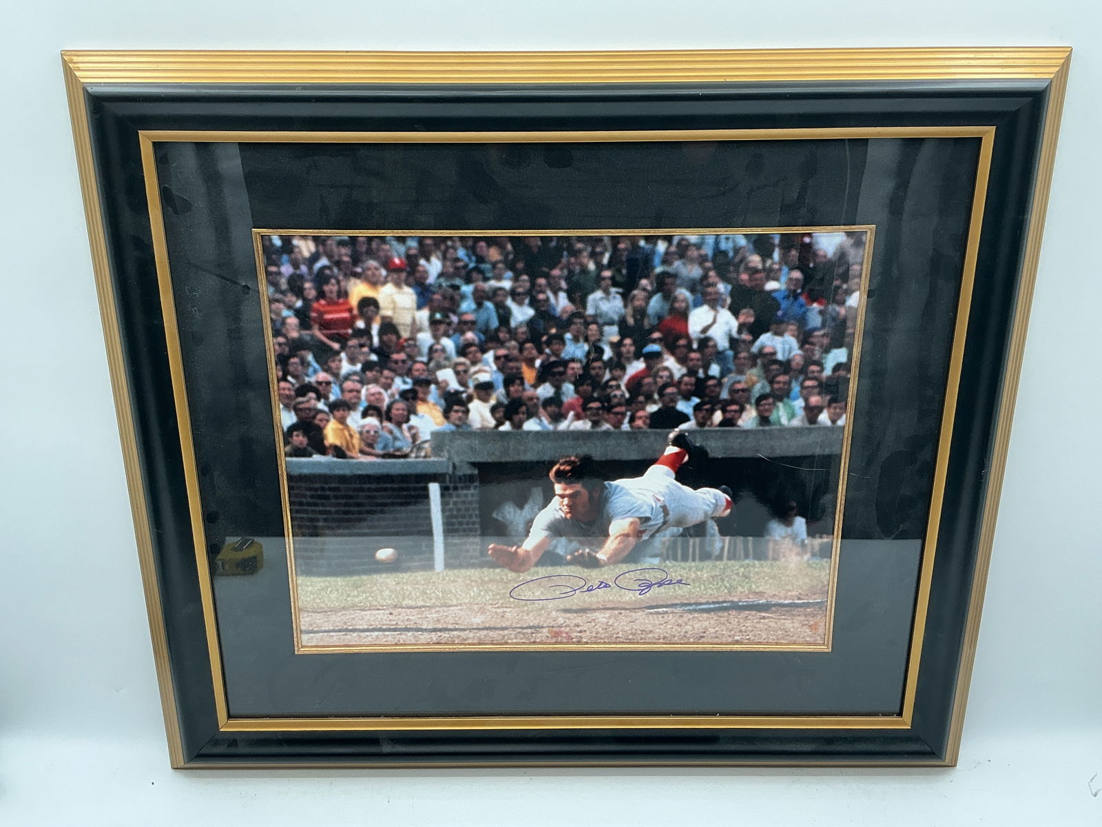 Framed & Signed Pete Rose Photograph with Appraisal and C.O.A. (1 of 5)