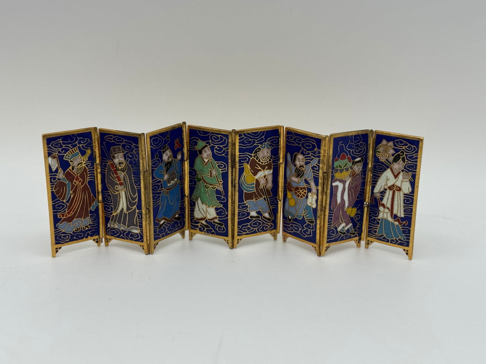 Small Cloisonné Table Screen with Figures (1 of 2)