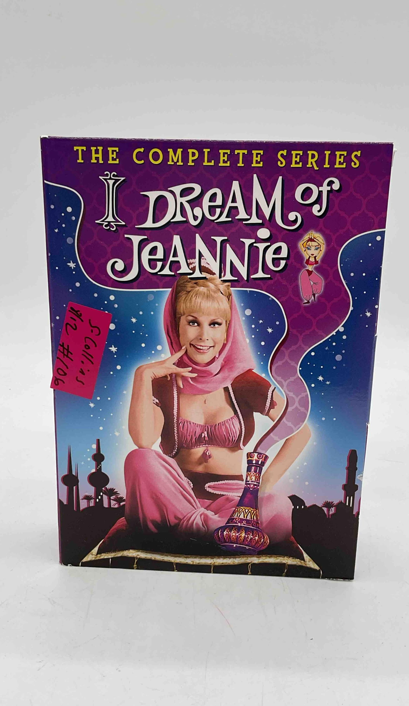 I Dream of Jeannie The Complete Series DVD: DVD box set of the complete I Dream of Jeannie television series featuring Barbara Eden on the cover in character with signature genie bottle Medium: DVD Dimensions: H8in L6in