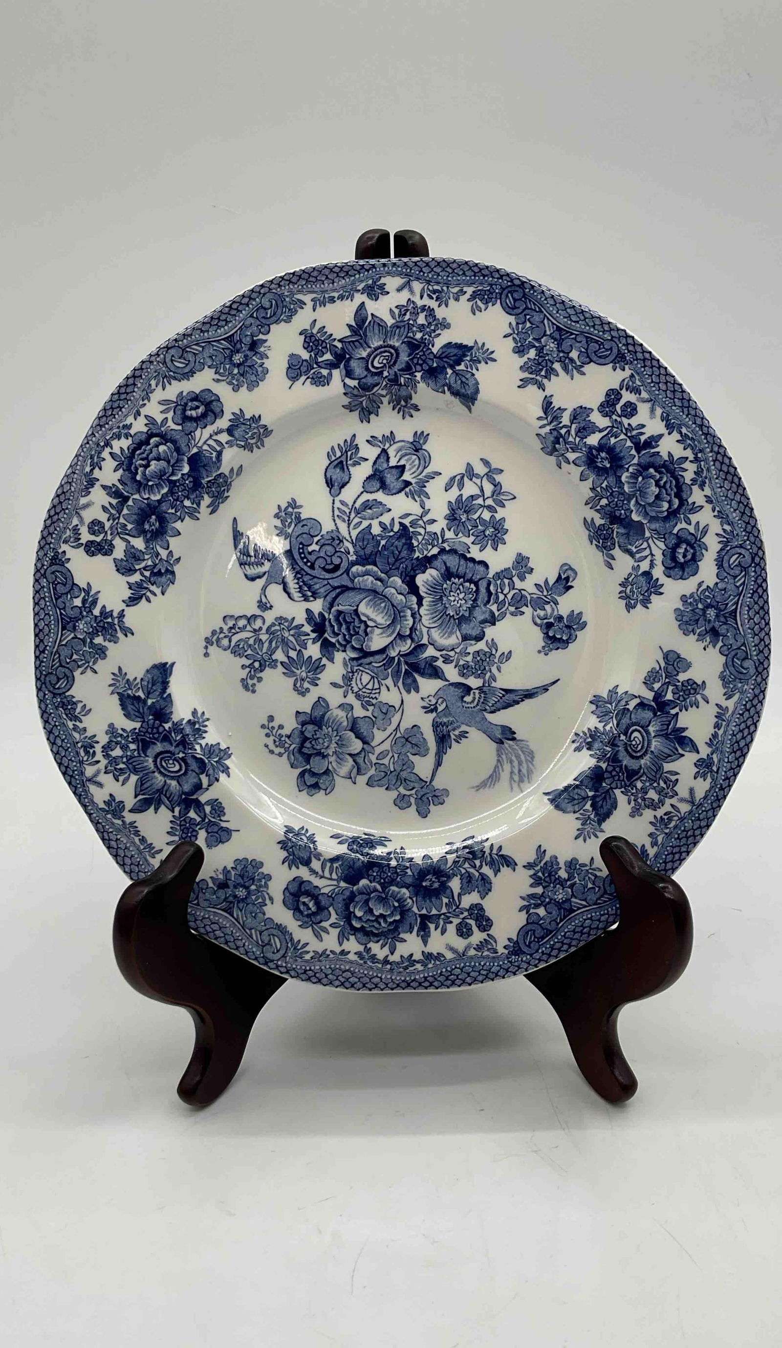 Johnson Bros Historic America Blue and White Plate with Stand (1 of 4)