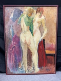 Nude Figures with Drapery by Loran Wilford
