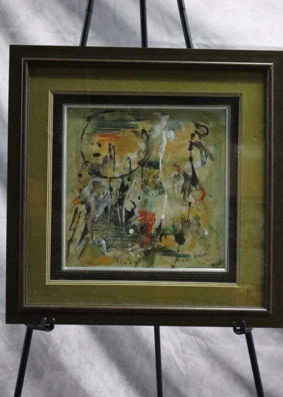 "From the Sun" Oil painting by "Frank Creaturo"(American): "From the Sun" ABStract Oil, signed By Jewish American artist Frank Creaturo Dimensions: H:16in L:16in