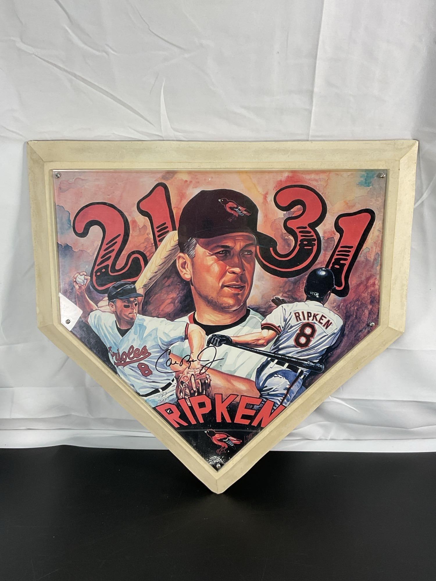 Cal Ripken Jr. Art Piece - Home Plate  - COA on Back (1 of 4)