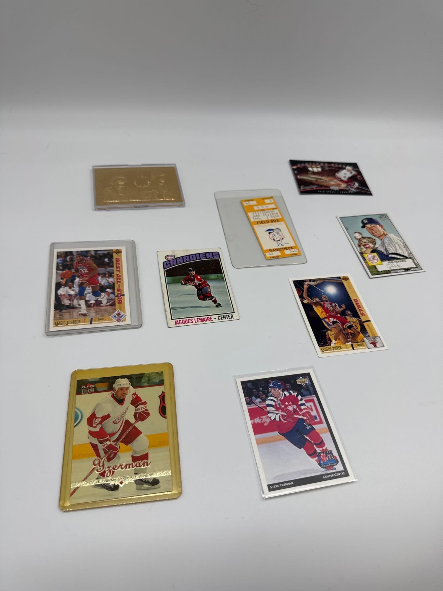 Vintage & Modern Sports Card Collection Lot – Hockey, Football, Basketball, Baseball – Yzerman, (1 of 3)