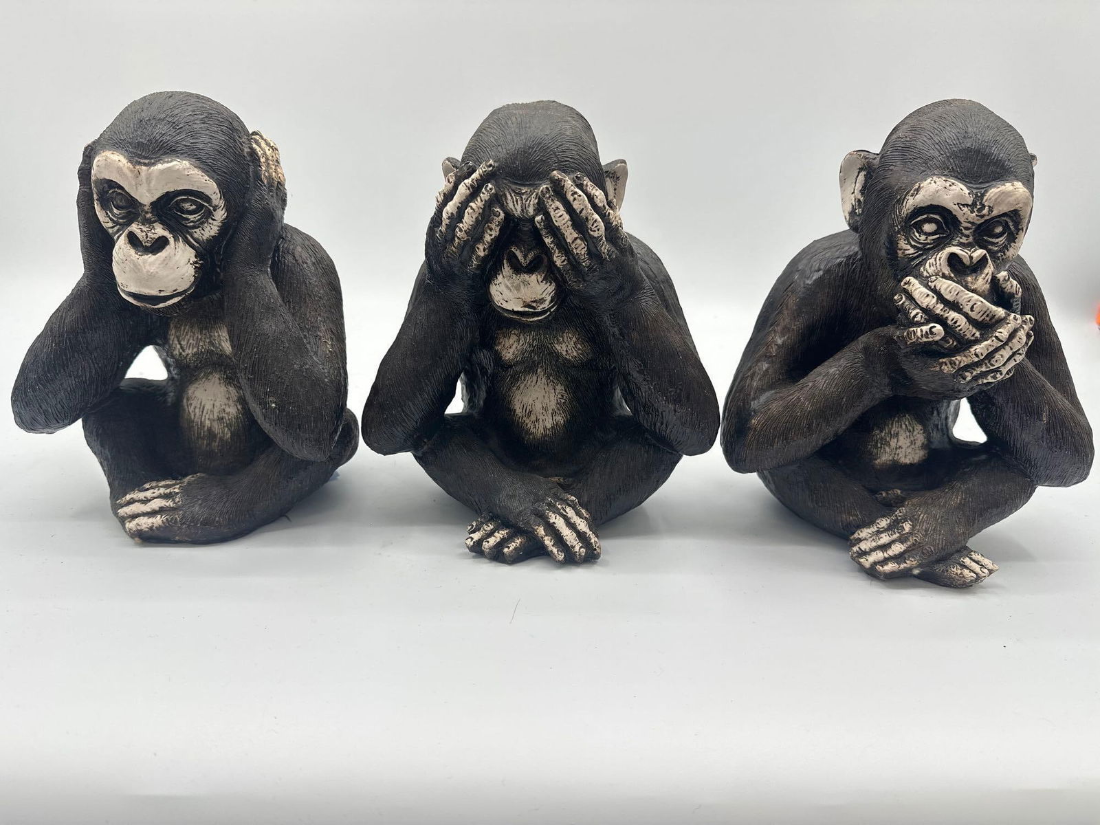 Hear No Evil, Speak No Evil, See No Evil Chimpanzee Figurines (1 of 5)