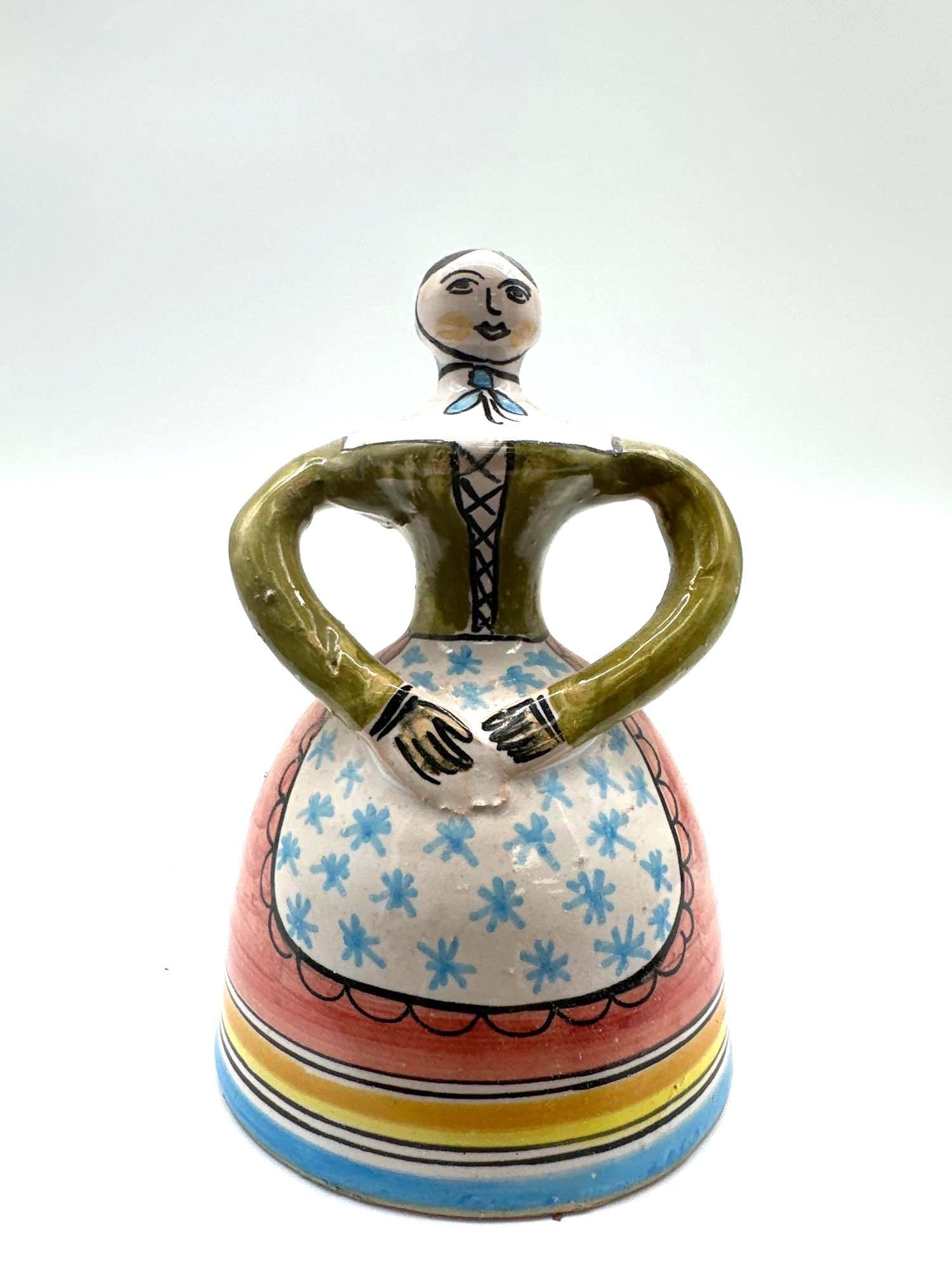 Hand-Painted Ceramic Lady Bell – P. Arzobispo, Toledo, Spain (1 of 5)