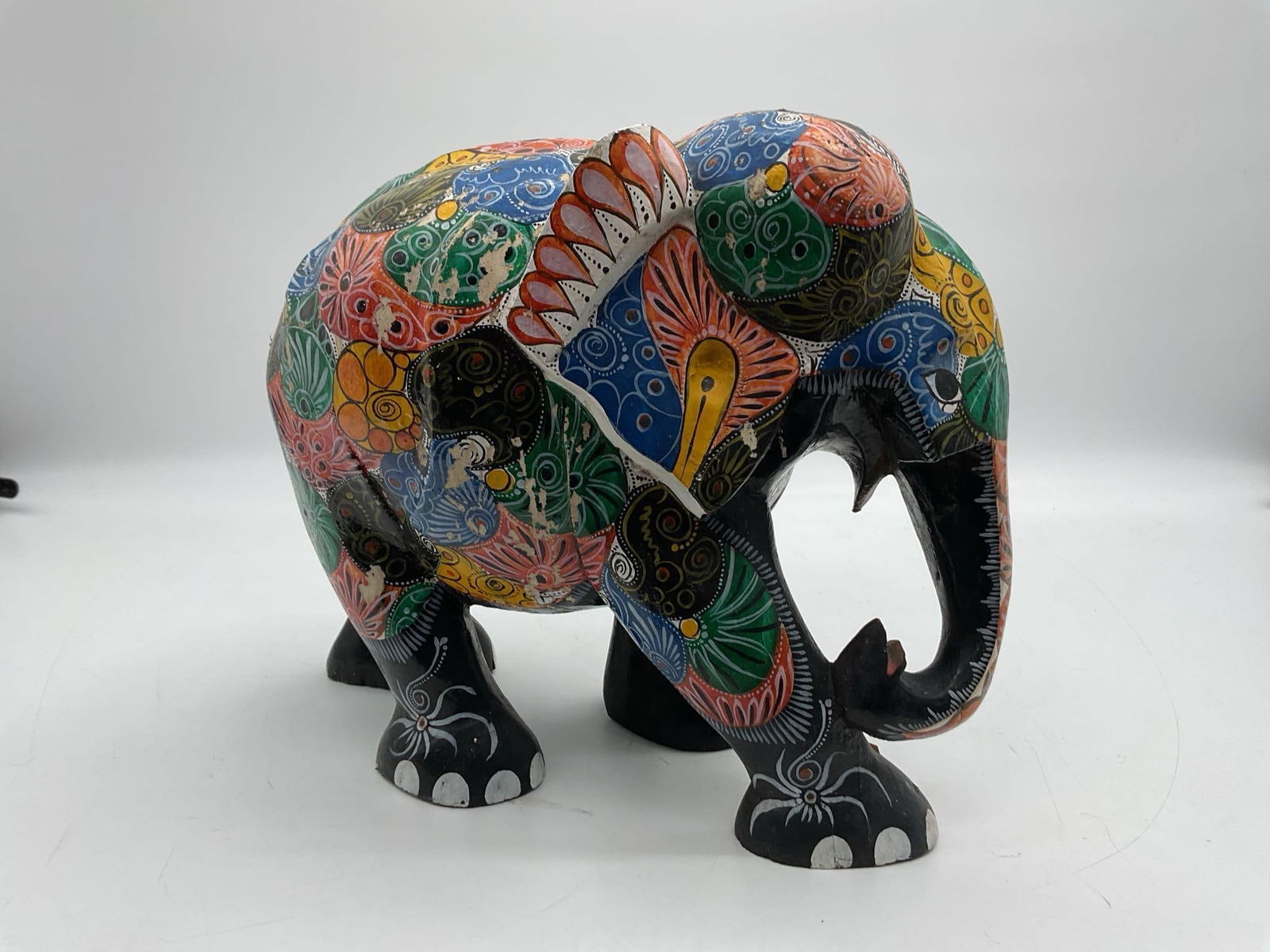 Hand-Painted Decorative Elephant Sculpture (1 of 3)