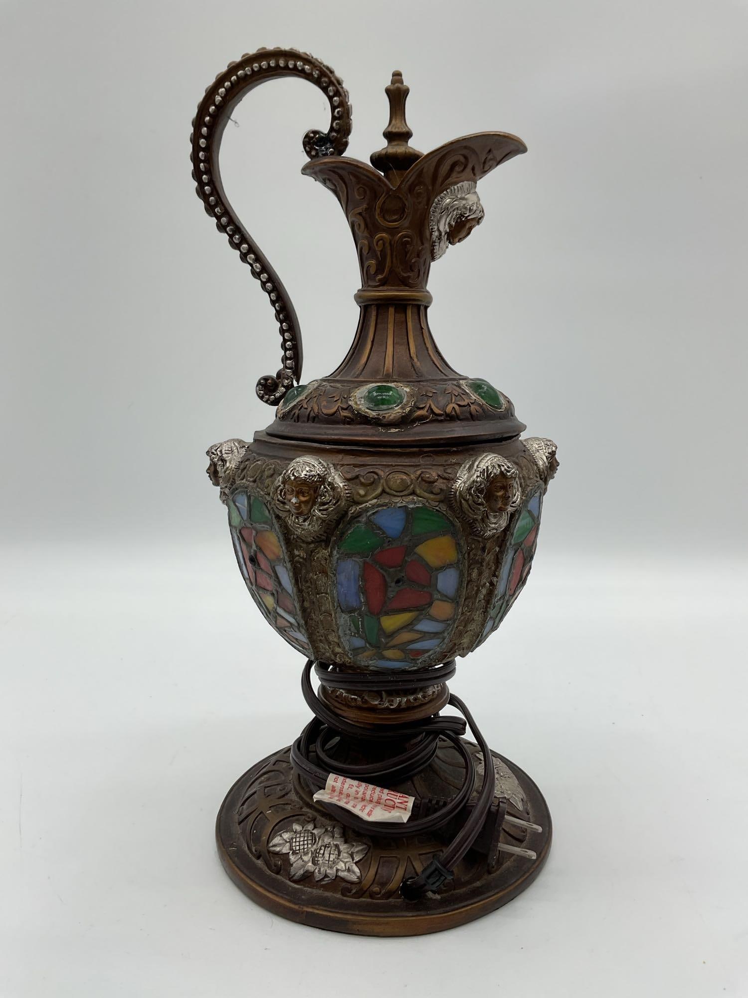 Vintage Ornate Ewer-Style Table Lamp (1 of 3)