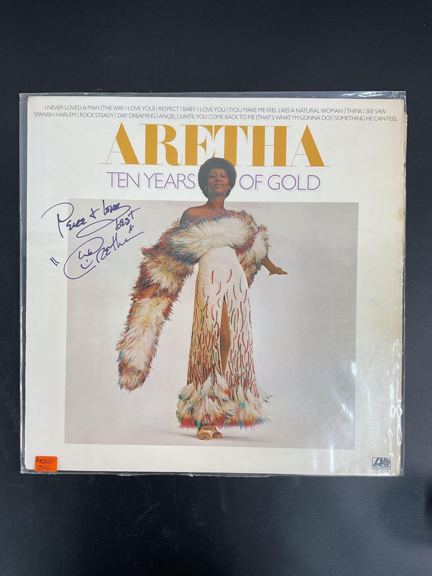 "Ten Years of Gold" by Aretha Franklin Autographed Vinyl Record (1 of 2)