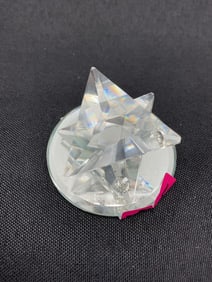 Clear Crystal Star of David on Round Base