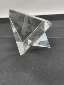 Oleg Cassini Signed Crystal Pyramid Sculpture