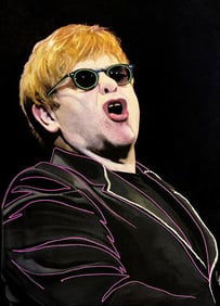 Steve Kaufman 'Sir Elton Rocks'