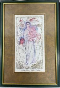 "America the Beautiful" by Edna Hibel (American, 1917-2014)