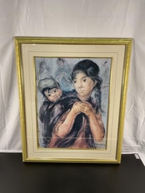 Edna Hibel (American, 1917-2014) Lithograph