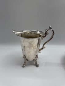 Silver Plated Pitcher with Ornate Handle