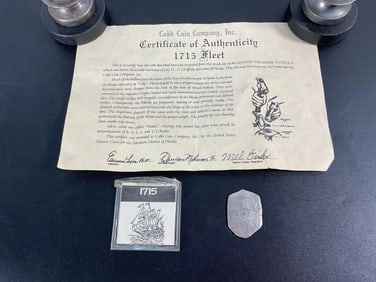 1715 Spanish Fleet Shipwreck Silver Cob Coin – Reign of Felipe V