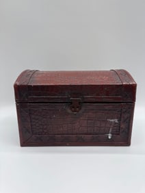 Vintage Faux Leather Trinket Chest