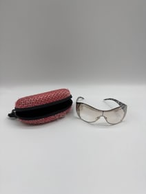 Fashion Sunglasses with Zebra Print Arms & Case