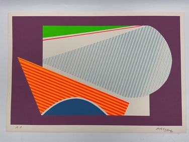 "Geometric Composition" by Michael Argov (Austria, 1920-1982) Serigraph